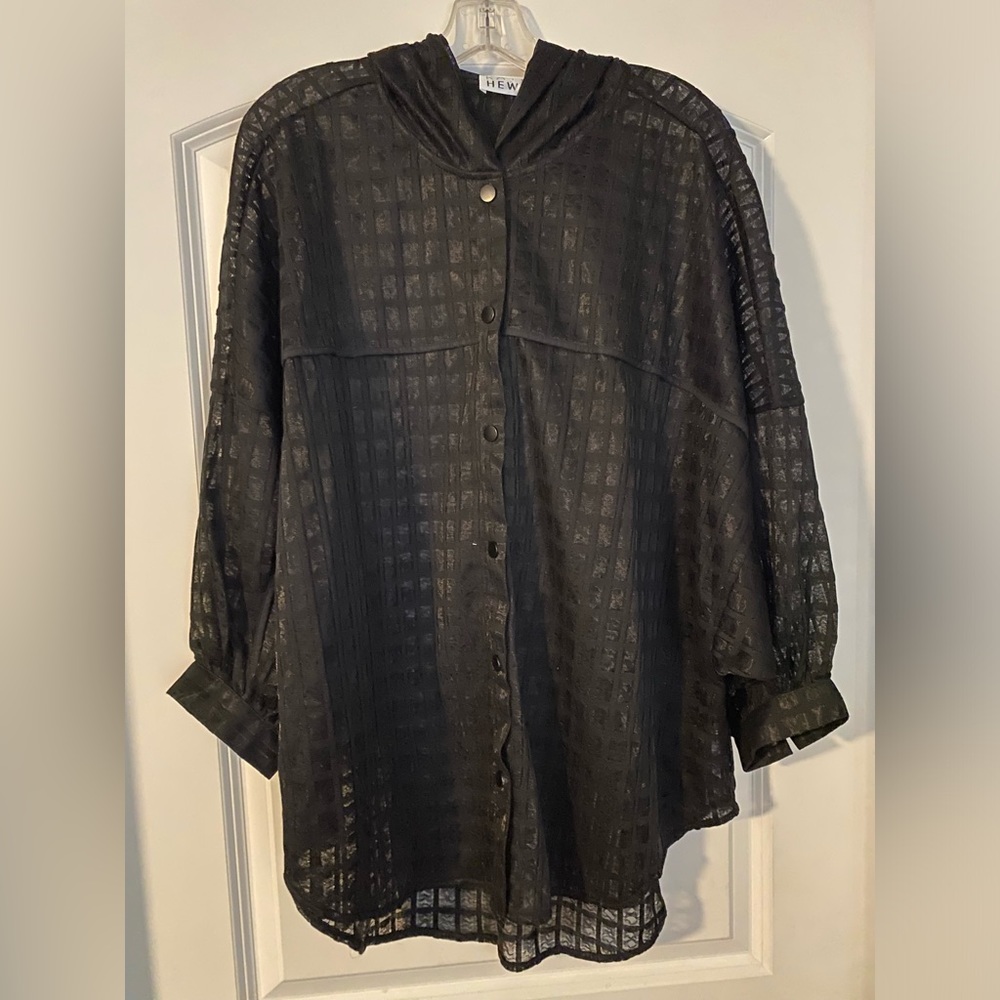 Kate Hewko Sheer Pattern Button Up - Curve Collec… - image 1